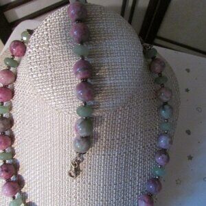 Gemstone Necklace Bracelet set